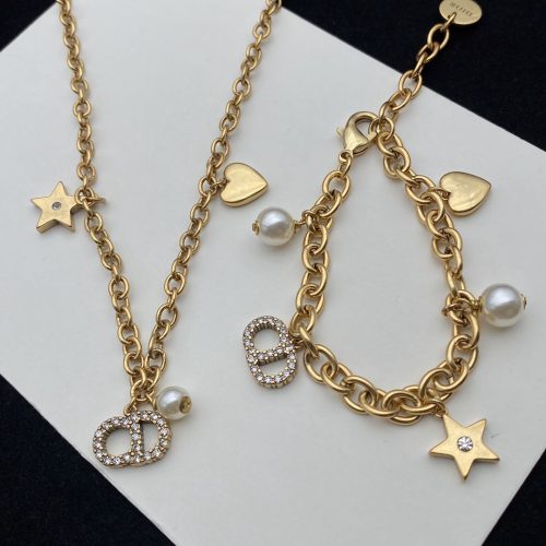 Star CD Heart Necklace & Bracelet Set