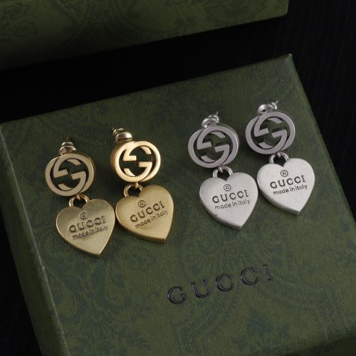 歐美輕奢風愛心吊牌耳環｜氣質通勤飾品Double G Style Heart Drop Earrings | Vintage Luxury Jewelry