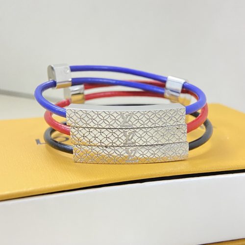 Embossed Texture Genuine Style Leather Bracelet｜Red Black Blue Three Color Hypoallergenic Gift Pack