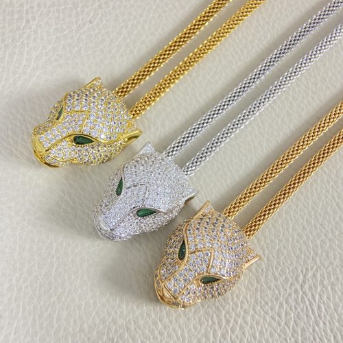 Classic Leopard Head Paved Diamond Pendant • New Textured Necklace • Versatile & Luxurious