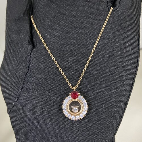 Lucky Dancing Stone Pendant Necklace, Adjustable Chain Elegant Daily 锁骨 Chain, Shiny Stackable Jewelry