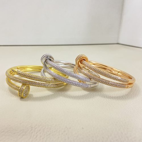 輕奢設計感三圈滿鑽手環｜新款彈簧按扣個性手環